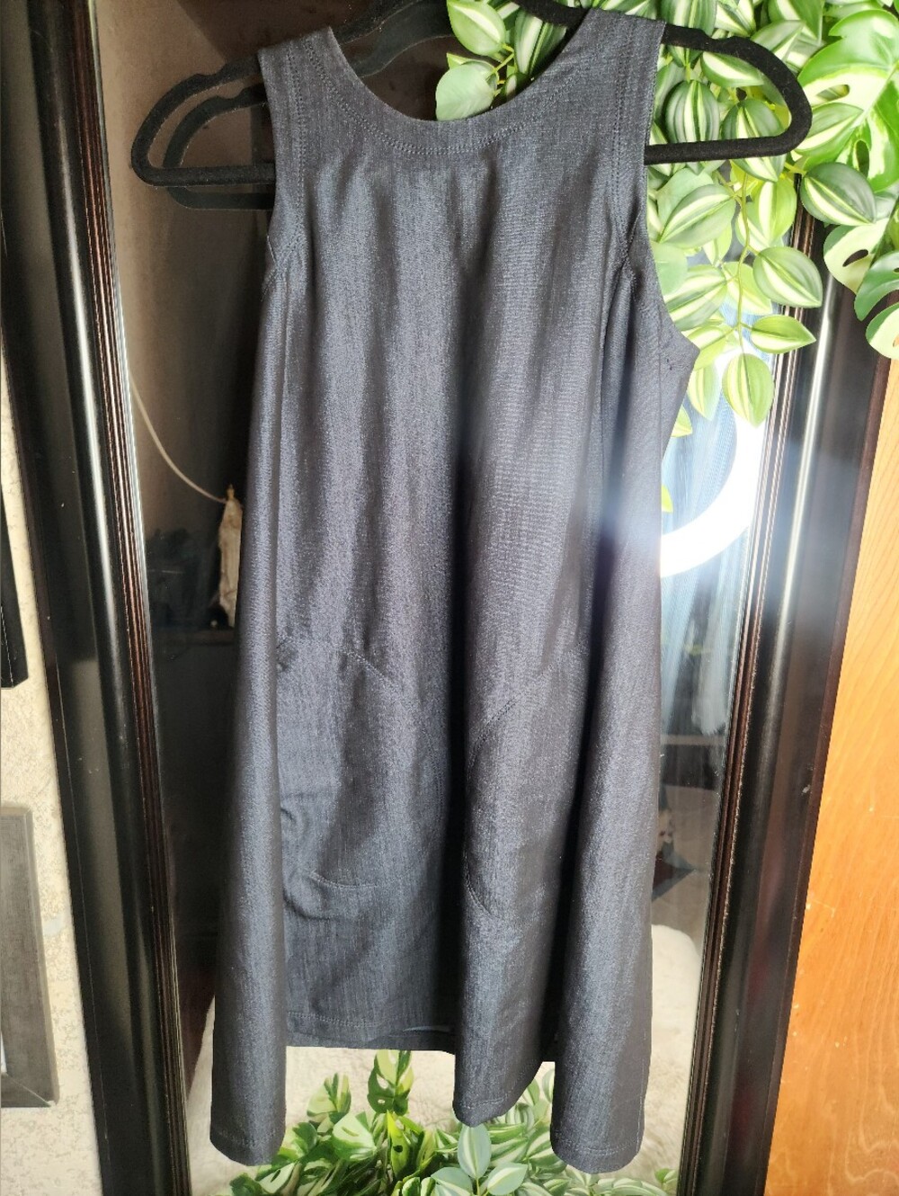 Women's Blue Navy Sleeveless A-Line Skirt